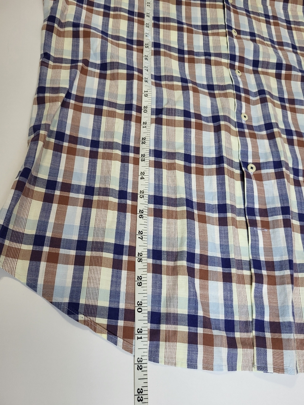 Peter‎ Millar Plaid Long Sleeve Button Down Shirt Blue Brown Cotton Large - Picture 4 of 7